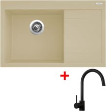 Sinks RIM 780 L Sahara + Vitalia černá matná
