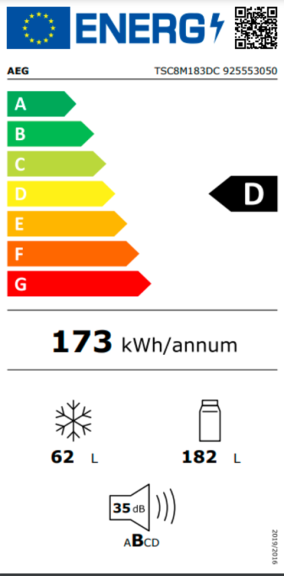 Vestavná chladnička AEG TSC8M183DC