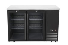 Chladicí barový pult, skleněné dveře, Arktic, 4 police, 283L, Černá, 230V/185W, 1217x631x(H)865mm