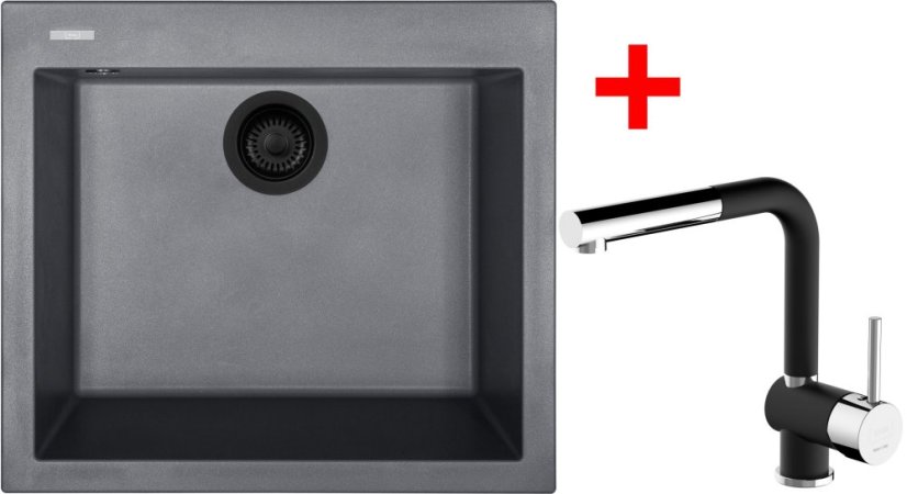 Sinks CUBE 560 BL Nanogrey + MIX 3 P Nanoblack Sinks CUBE 560 BL Nanogrey + MIX 3 P Nanoblack