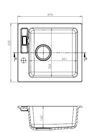 Alveus VICTORIA 20 / 55 béžová (430x480mm)+jednoduchý sifon F