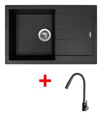 Sinks AMANDA 780 Pureblack + ELASTA S černá matná