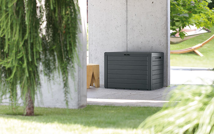 Zahradní box Prosperplast WOODEBOX antracit 190L