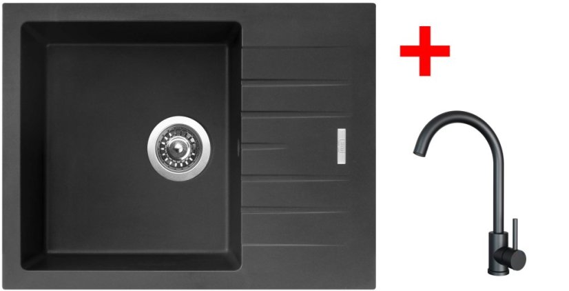Sinks PERFECTO 650 Pureblack + ARCO černá matná Sinks PERFECTO 650 Pureblack + ARCO černá matná