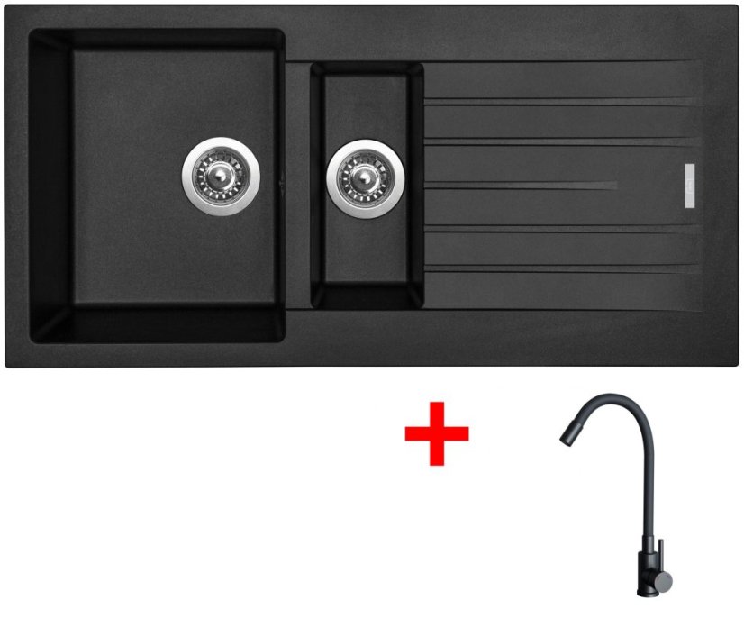 Sinks PERFECTO 1000.1 Pureblack + ELASTA černá matná Sinks PERFECTO 1000.1 Pureblack + ELASTA černá matná