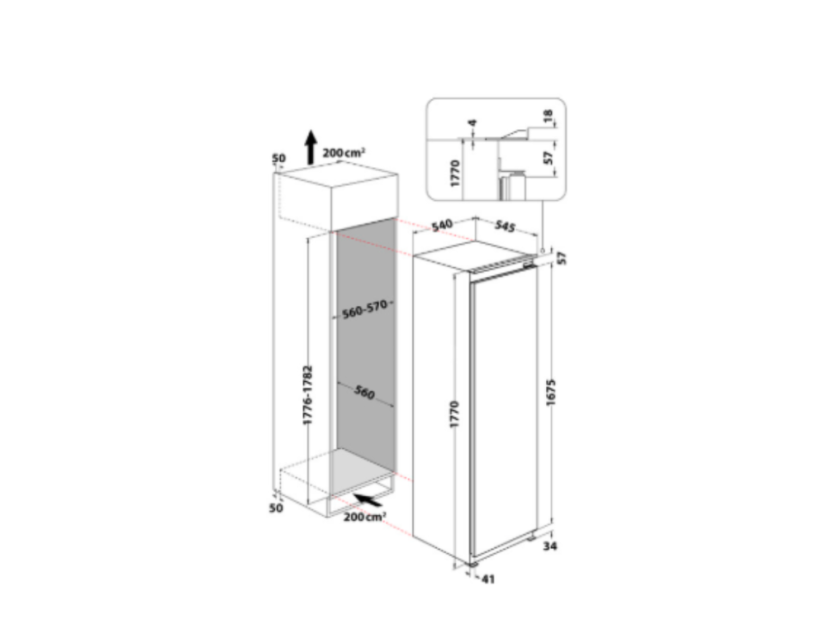 Vestavná chladnička Whirlpool WHSD18A033C2P