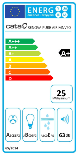 Vestavná digestoř Cata RENOVA PURE AIR MNV 90 GWH