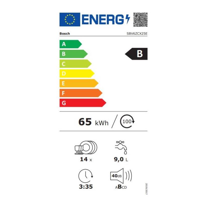 Vestavná myčka nádobí Bosch SBV6ZCX25E