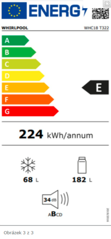 Vestavná chladnička Whirlpool WHC18T322