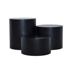 TOMGAST Podstavec kulatý dřevěný, pr. 300 mm, v: 240 mm, jasan, černý