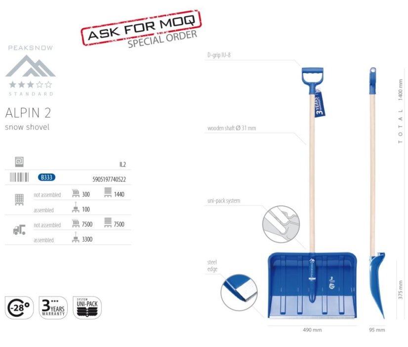 Hrablo Prosperplast ALPIN 2A modré