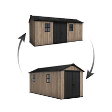 Zahradní domek Keter Apex 7,5 x 17 Ashwood, s podlahou