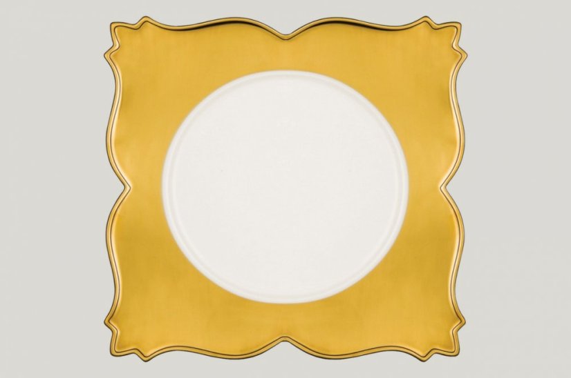 RAK Porcelain RAK Golden talíř čtvercový – King Golden 34 cm | RAK-KQSP34 RAK Porcelain RAK Golden talíř čtvercový – King Golden 34 cm | RAK-KQSP34