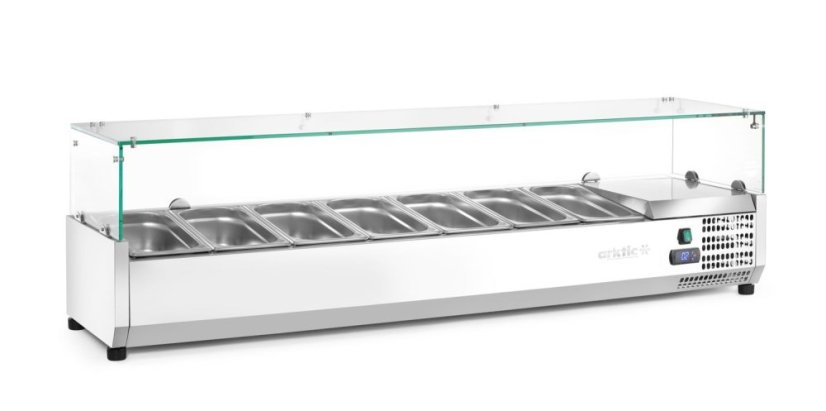 Chladicí zásobník GN 1/4, Arktic, 7 x GN 1/4, GN 1/4, 31,5L, 230V/180W, 335x1505x(H)460mm