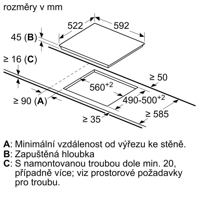 Sklokeramická varná deska Bosch PKE611BB2E