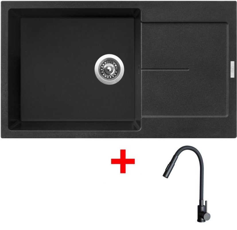 Sinks ULTIMA 860 XXL Metalblack + ELASTA S černá matná Sinks ULTIMA 860 XXL Metalblack + ELASTA S černá matná