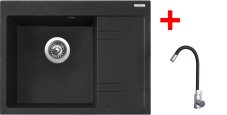 Sinks RIM 650 L Granblack + Elasta nerez/černá