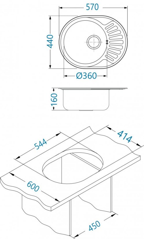 Alveus CIKLO 10 DEKOR 570x440x160 mm