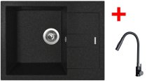 Sinks AMANDA 650 Granblack + ELASTA S černá matná