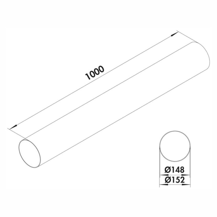 Naber R-150 - kulaté potrubí 1000 mm
