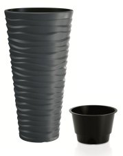 Květináč Prosperplast SAND SLIM antracit 34,9 cm