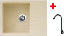 Sinks PERFECTO 650 Sahara + ELASTA černá matná