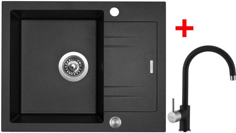 Sinks LINEA 600 XC Metalblack + Vitalia GR Sinks LINEA 600 XC Metalblack + Vitalia GR