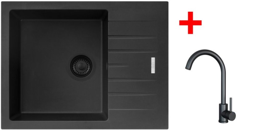 Sinks PERFECTO 650 BL Pureblack + ARCO černá matná Sinks PERFECTO 650 BL Pureblack + ARCO černá matná