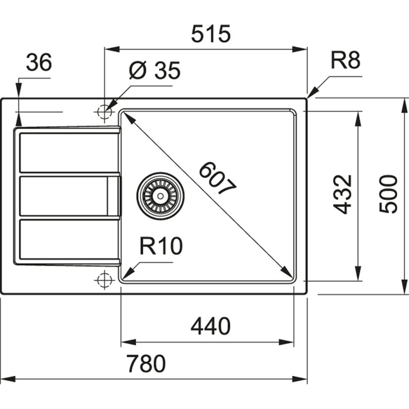 Franke S2D 611-78 XL bílá Sirius 2.0 Tectonite