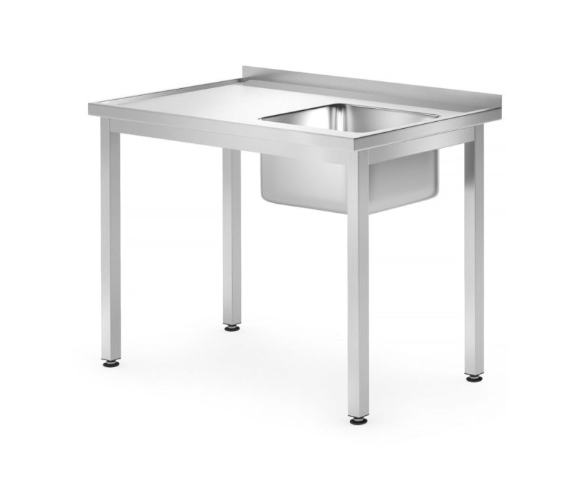 Dřezový stůl – přišroubovaný, hloubka 700 mm, HENDI, Profi Line, 1000x700x(H)850mm