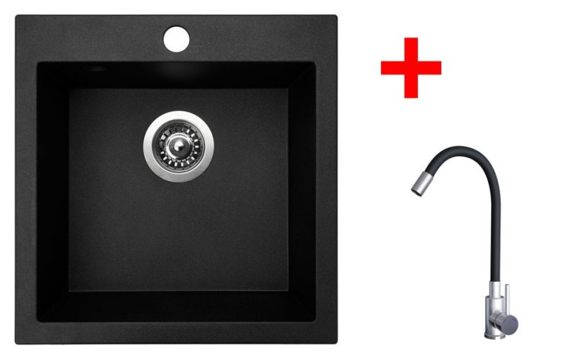 Sinks VIVA 455 Granblack + Elasta nerez/černá Sinks VIVA 455 Granblack + Elasta nerez/černá