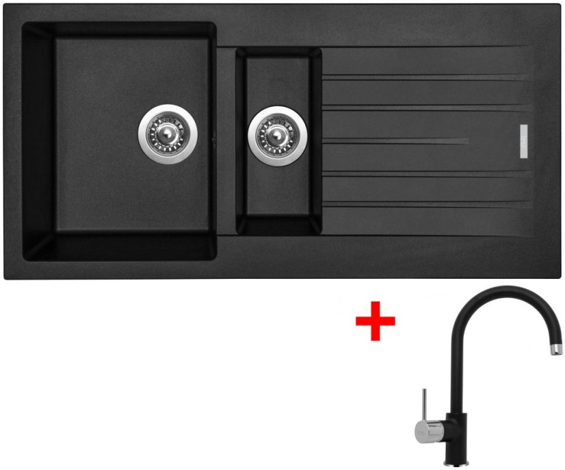 Sinks PERFECTO 1000.1 Pureblack + Vitalia GR Sinks PERFECTO 1000.1 Pureblack + Vitalia GR
