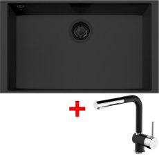 Sinks CUBE 690U BL Nanoblack + MIX 3 P Nanoblack