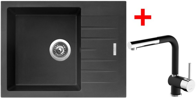 Sinks PERFECTO 650 Pureblack + Mix 3 P GR N6 Sinks PERFECTO 650 Pureblack + Mix 3 P GR N6