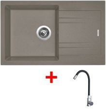 Sinks LINEA 780 Truffle + Elasta nerez/černá