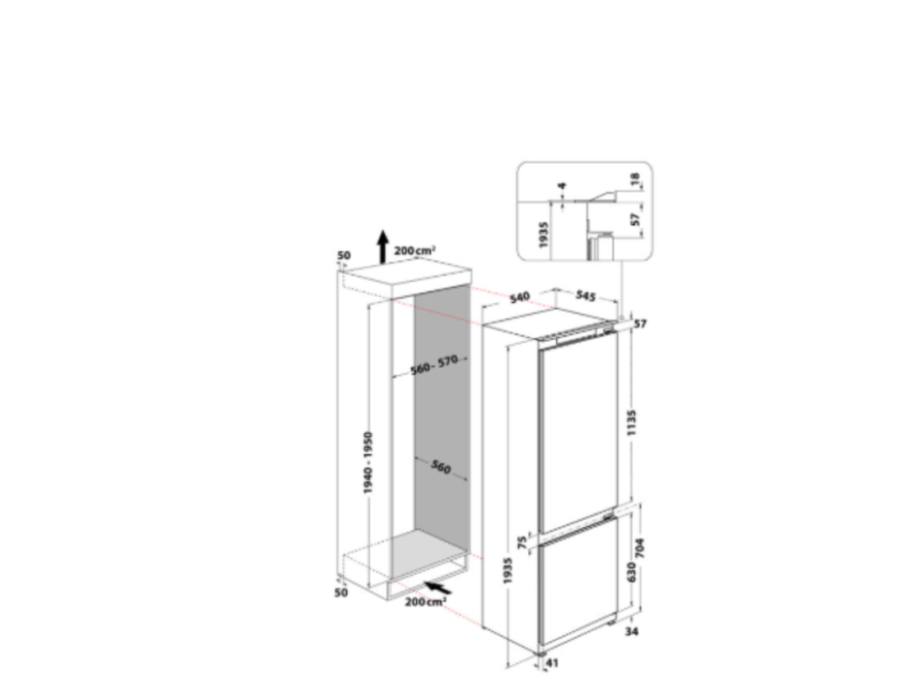 Vestavná chladnička Whirlpool WHC20D011B2