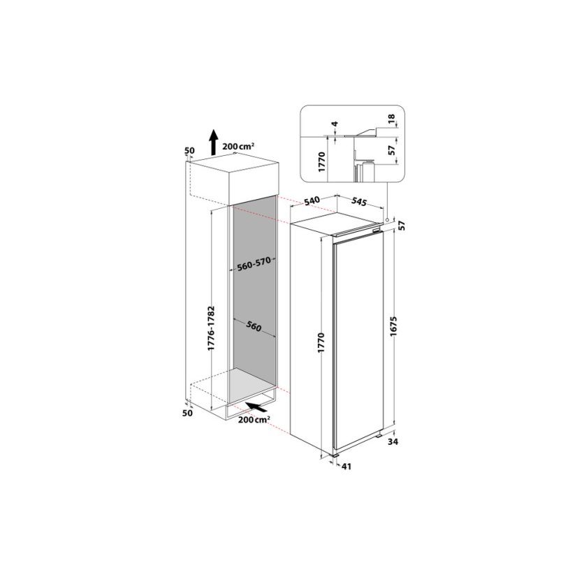 Vestavná chladnička Whirlpool WHSD18A013D1