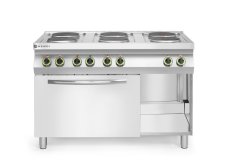 Elektrický vařič Kitchen Line – 6 plotýnek s konvektomatem GN 1/1, HENDI, Kitchen Line, 400V/18600W, 1200x700x(H)900mm