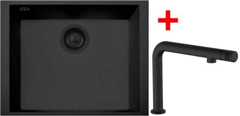 Sinks CUBE 490U BL Nanoblack + COMFORTA Nanoblack Sinks CUBE 490U BL Nanoblack + COMFORTA Nanoblack