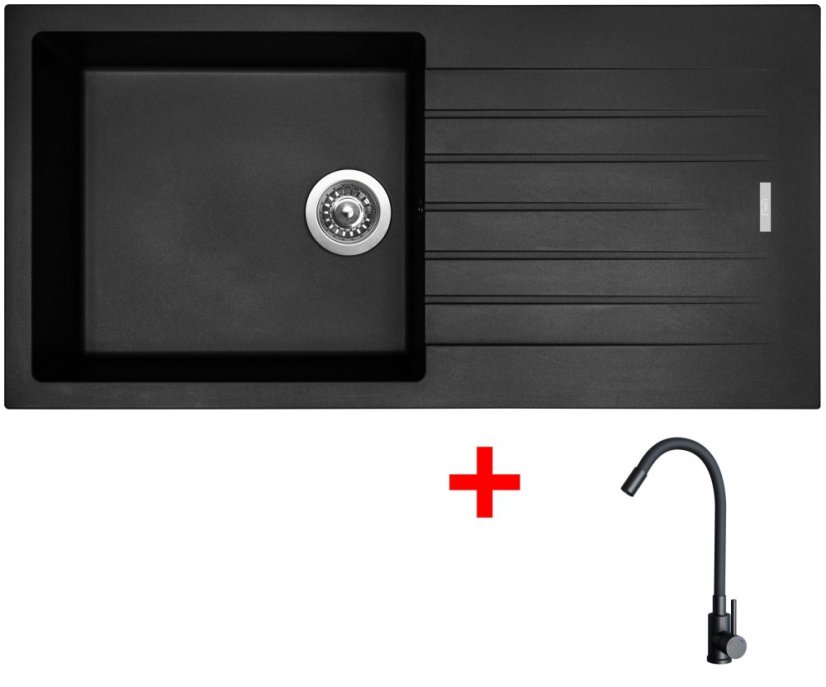 Sinks PERFECTO 1000 Pureblack + ELASTA černá matná Sinks PERFECTO 1000 Pureblack + ELASTA černá matná