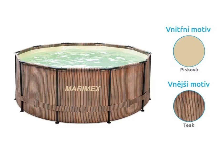 Bazén Marimex Florida 3,66x1,22 m se skimmerem- motiv TEAK