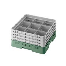 Cambro Koš Camrack 9 pozic, výška sklenice 30 cm - Zelená