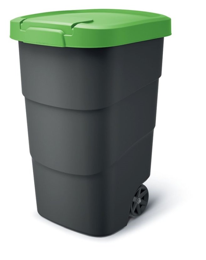 Popelnice Prosperplast Wheeler 90 l antracit se zeleným víkem Popelnice Prosperplast Wheeler 90 l antracit se zeleným víkem