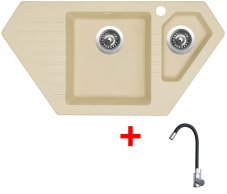 Sinks BRAVO 850.1 Sahara + Elasta nerez/černá
