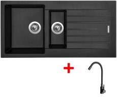 Sinks PERFECTO 1000.1 Pureblack + ELASTA černá matná