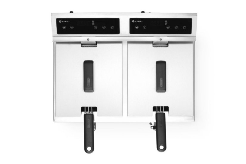 Indukční fritéza s výpustí - 2 x 8 l, HENDI, Profi Line, 16L, 230V/7000W, 577x609x(H)410mm