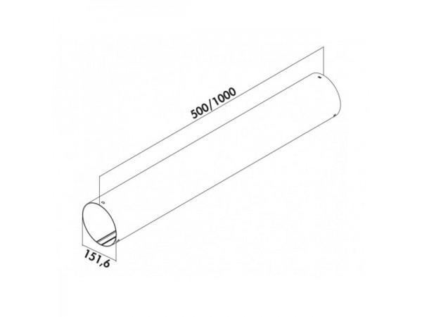 Naber P-RRO 150 - kulaté potrubí 500 mm, světle šedé