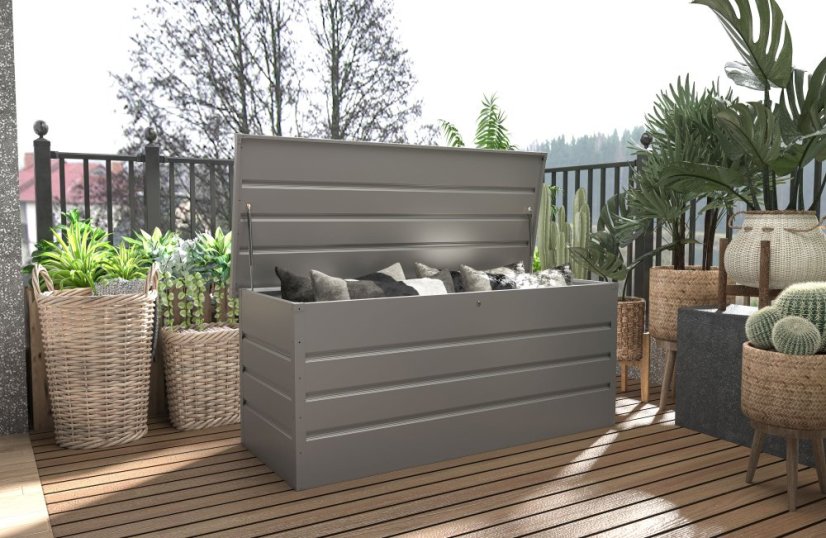 Zahradní box G21 Denver 770 L, metalický šedý plechový