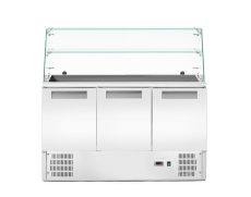Třídveřový chlazený salátový stůl se skleněným nástavcem, Arktic, 219L, 230V/155W, 695x1365x(H)1270mm