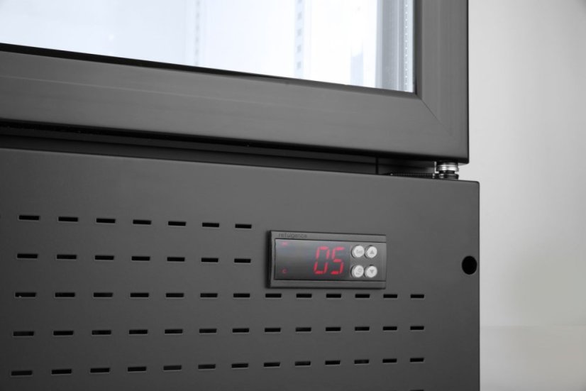Barová chladnička s podsvíceným panelem, dvoudveřová, Arktic, 512L, Černá, 230V/510W, 1120x585x(H)1900mm